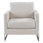 Prince - Contemporary Off White Fabric + Silver Accent Chair by VIG Furniture - View 2