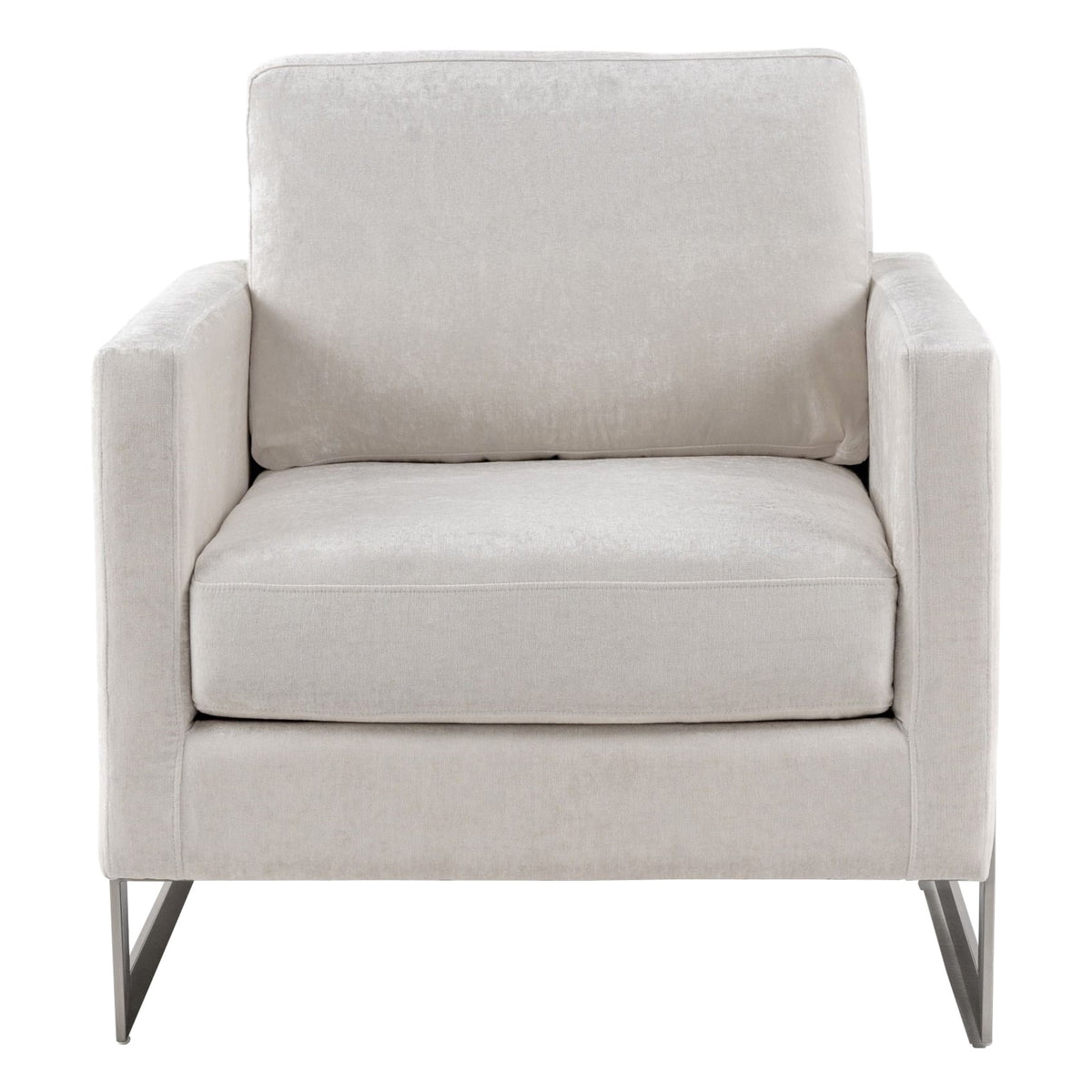 Prince - Contemporary Off White Fabric + Silver Accent Chair by VIG Furniture - View 2