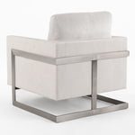 Prince - Contemporary Off White Fabric + Silver Accent Chair by VIG Furniture - View 4