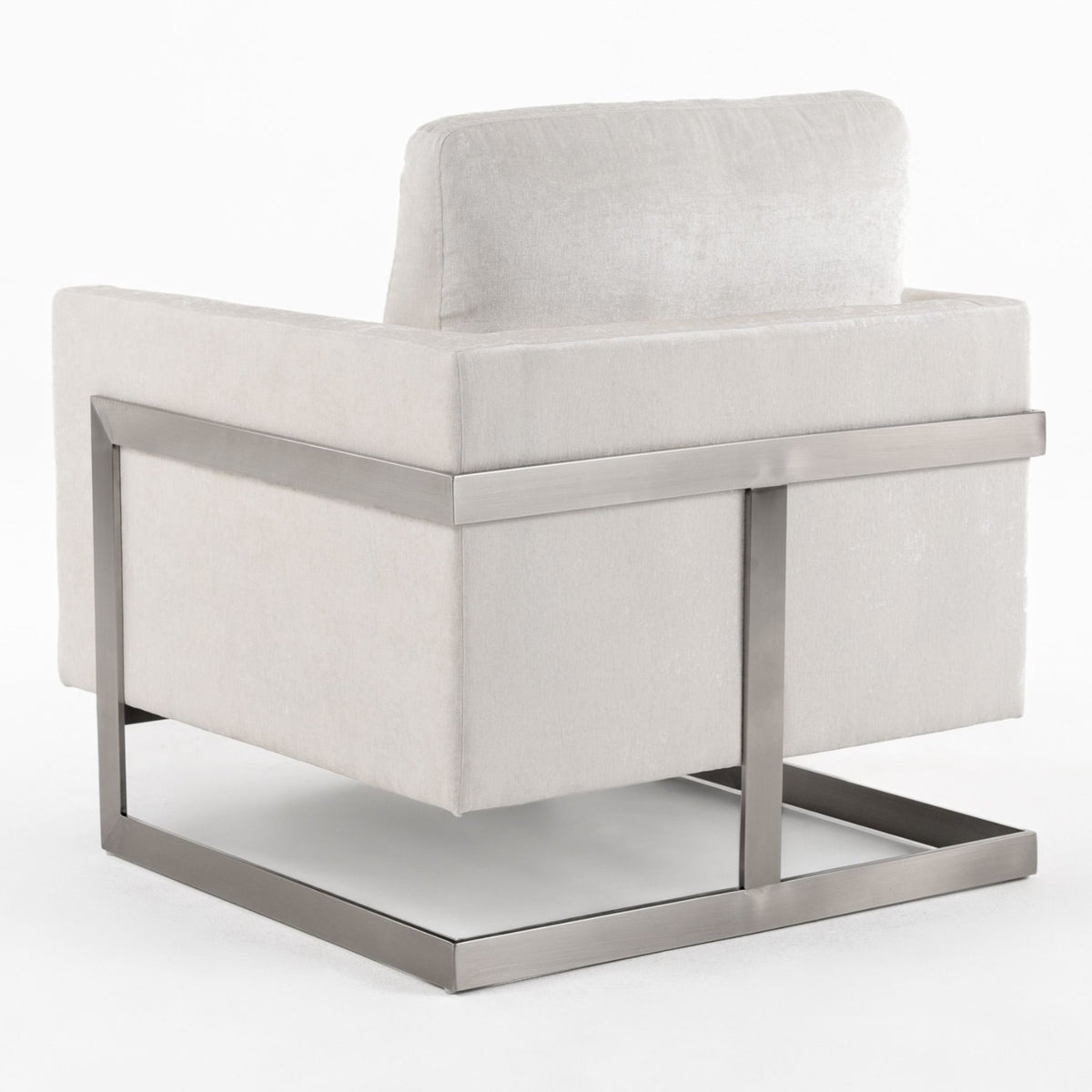 Prince - Contemporary Off White Fabric + Silver Accent Chair by VIG Furniture - View 4