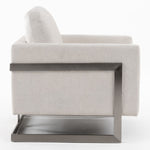 Prince - Contemporary Off White Fabric + Silver Accent Chair by VIG Furniture - View 3