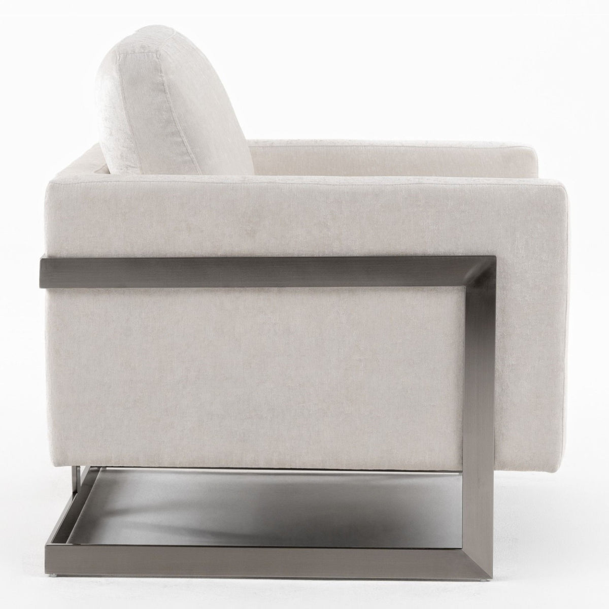 Prince - Contemporary Off White Fabric + Silver Accent Chair by VIG Furniture - View 3