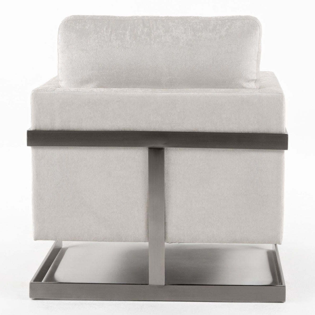 Prince - Contemporary Off White Fabric + Silver Accent Chair by VIG Furniture - View 5