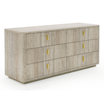 Roma - Modern Faux Travertine + Gold Dresser by VIG Furniture - View 6