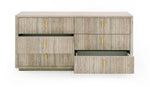 Roma - Modern Faux Travertine + Gold Dresser by VIG Furniture - View 2