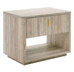 California King - Daystar + Roma - Modern Beige Velvet + Travertine + Gold Bedroom Set