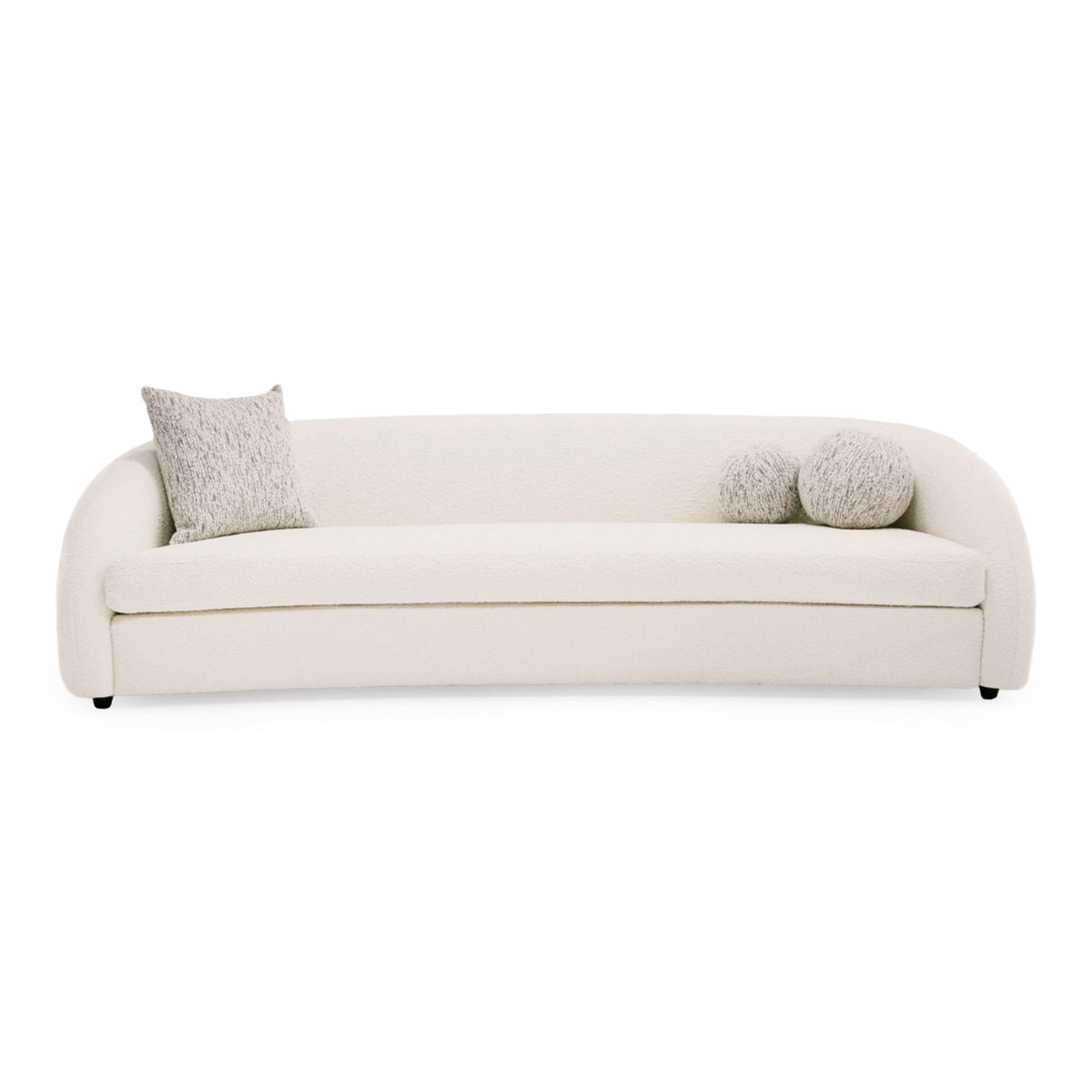 Joshua Modern 4-Seater Curved White and Taupe Fabric Sofa by VIG Furniture - View 1