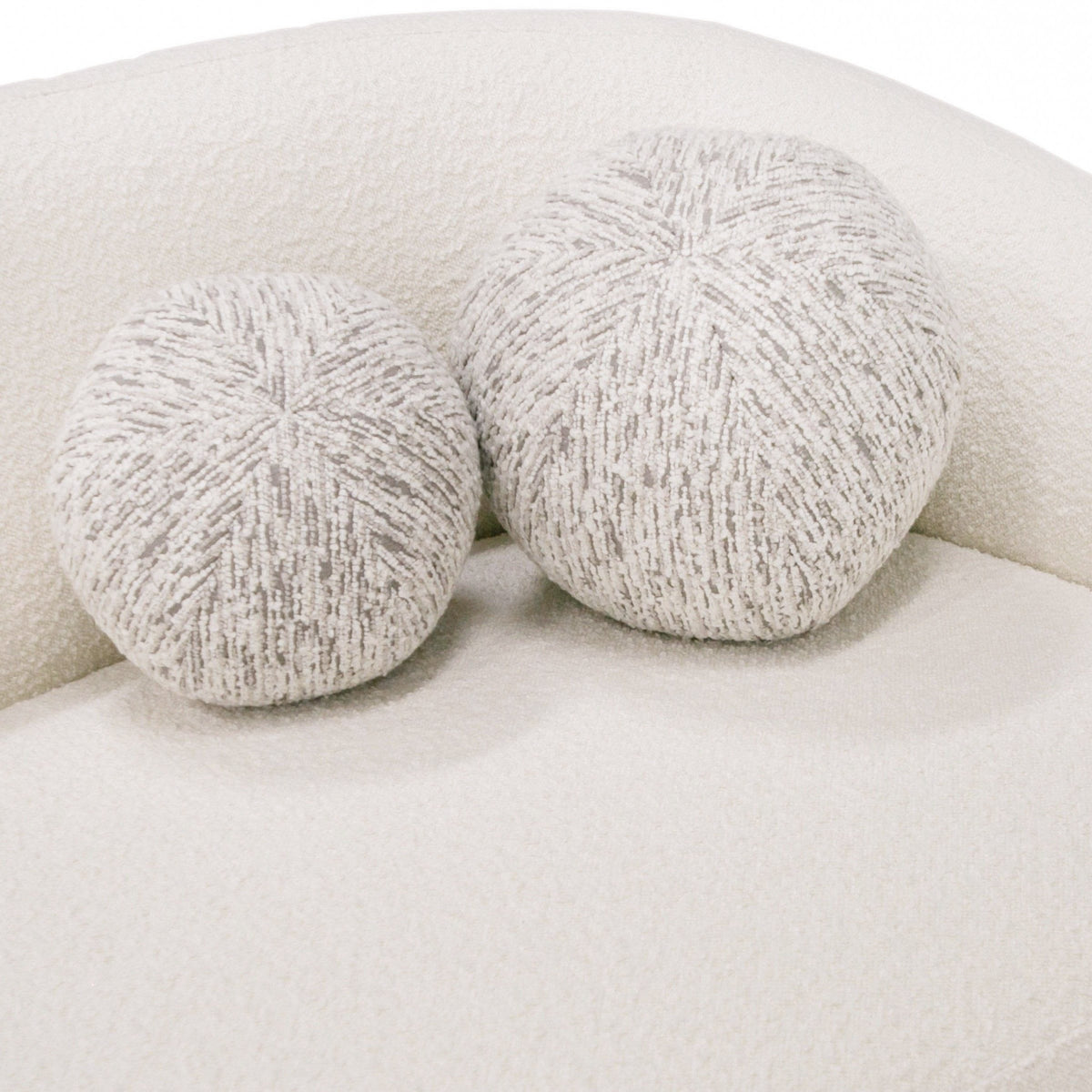 Joshua Modern 4-Seater Curved White and Taupe Fabric Sofa by VIG Furniture - View 5