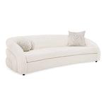 Joshua Modern 4-Seater Curved White and Taupe Fabric Sofa by VIG Furniture - View 2