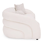 Joshua Modern 4-Seater Curved White and Taupe Fabric Sofa by VIG Furniture - View 3