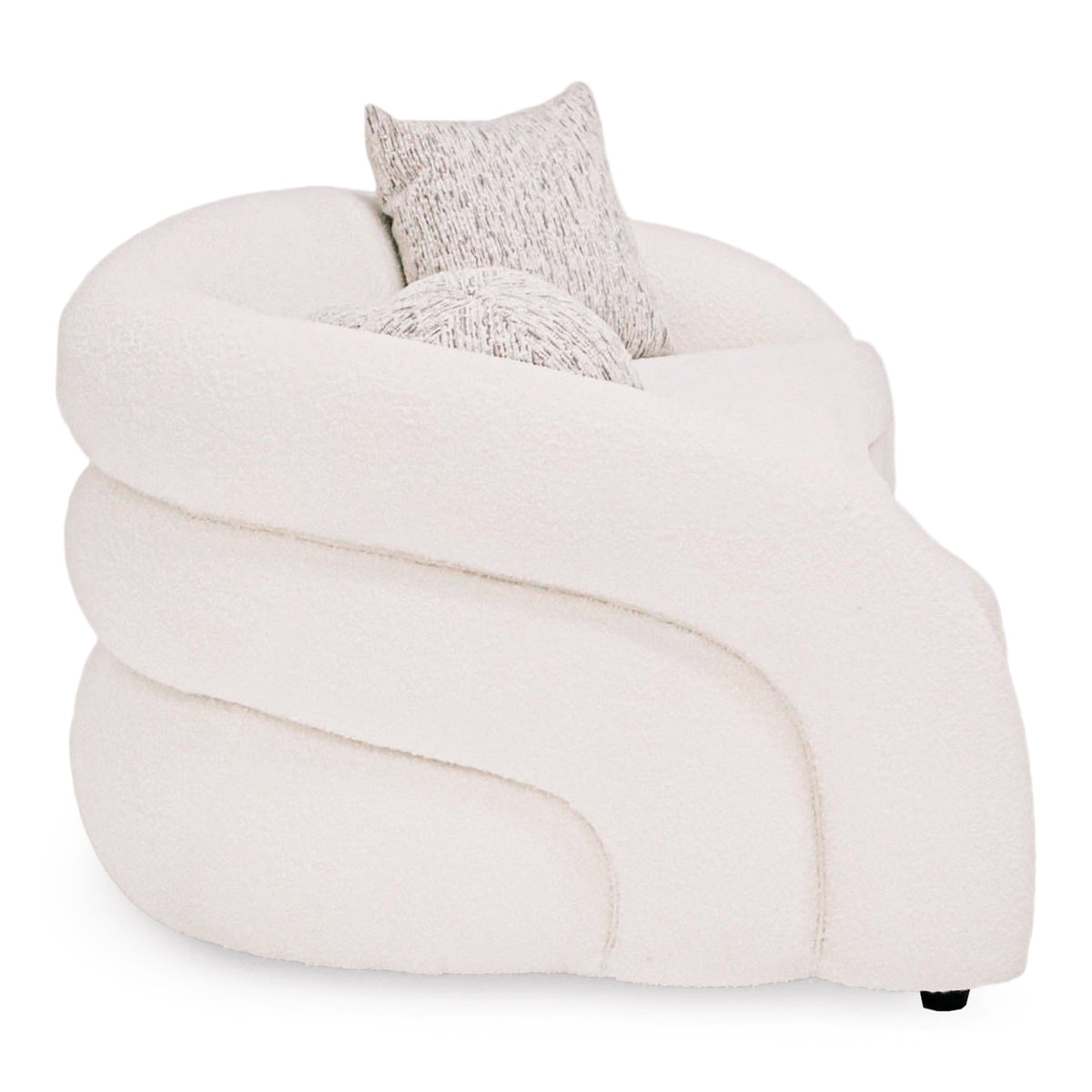 Joshua Modern 4-Seater Curved White and Taupe Fabric Sofa by VIG Furniture - View 3
