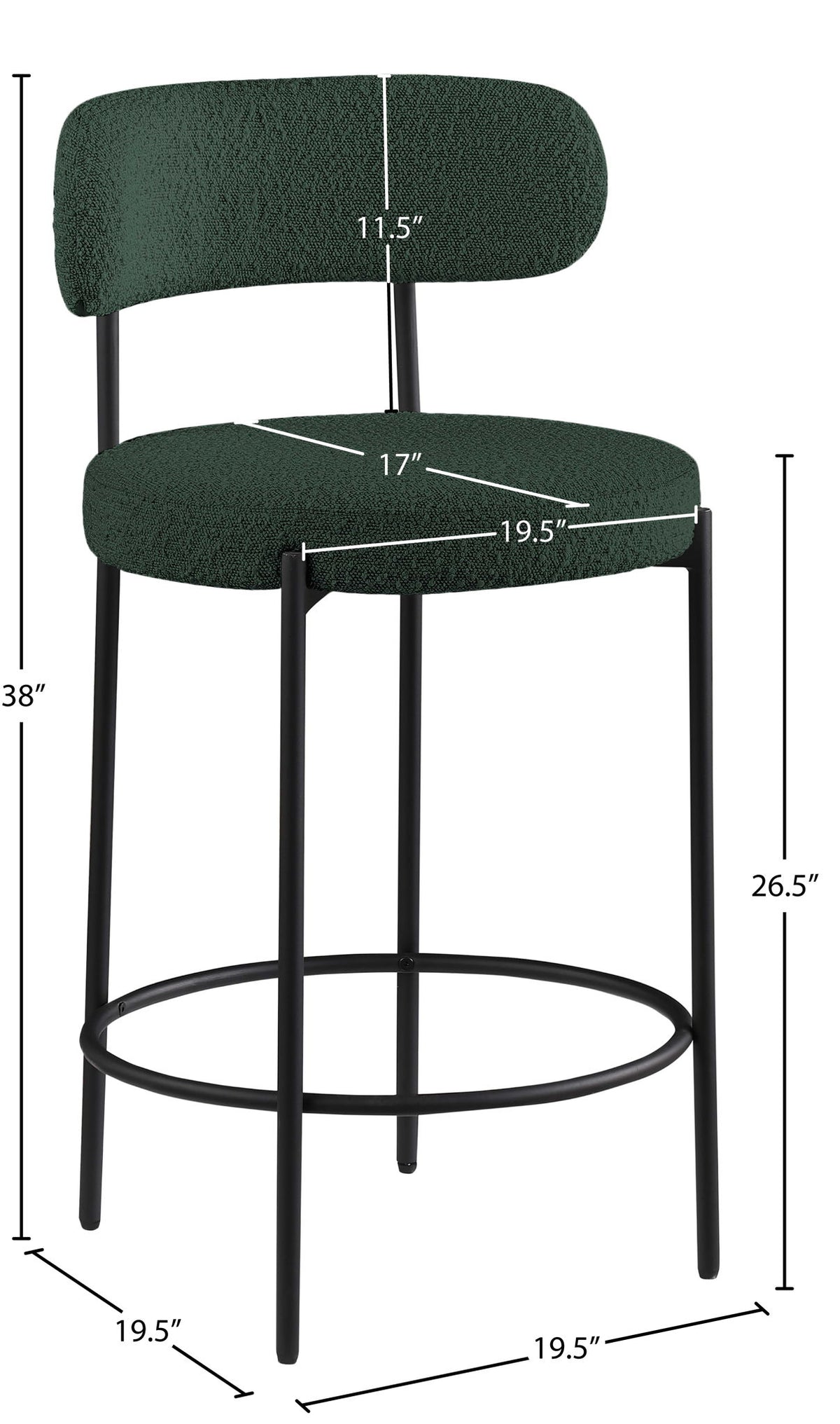 Beacon - Boucle Fabric Stool (Set of 2)