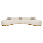Frontier - Glam White Fabric Curved Sectional Sofa with Beige Pillows by VIG Furniture - View 1