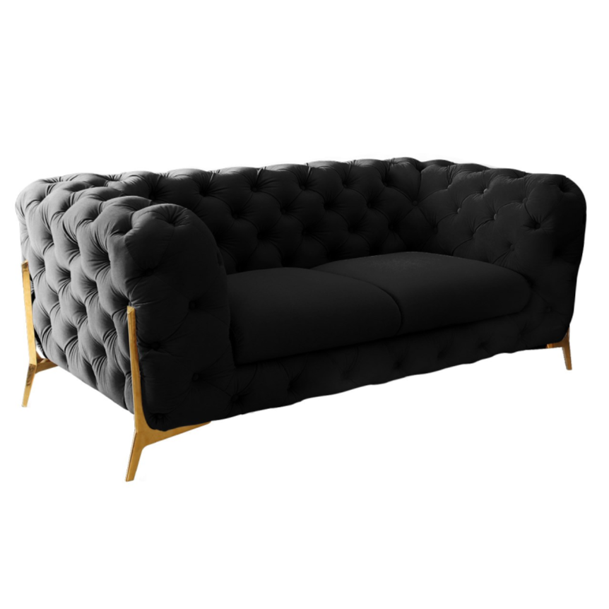 Quincey - Transitional Black Velvet Loveseat by VIG Furniture - View 1