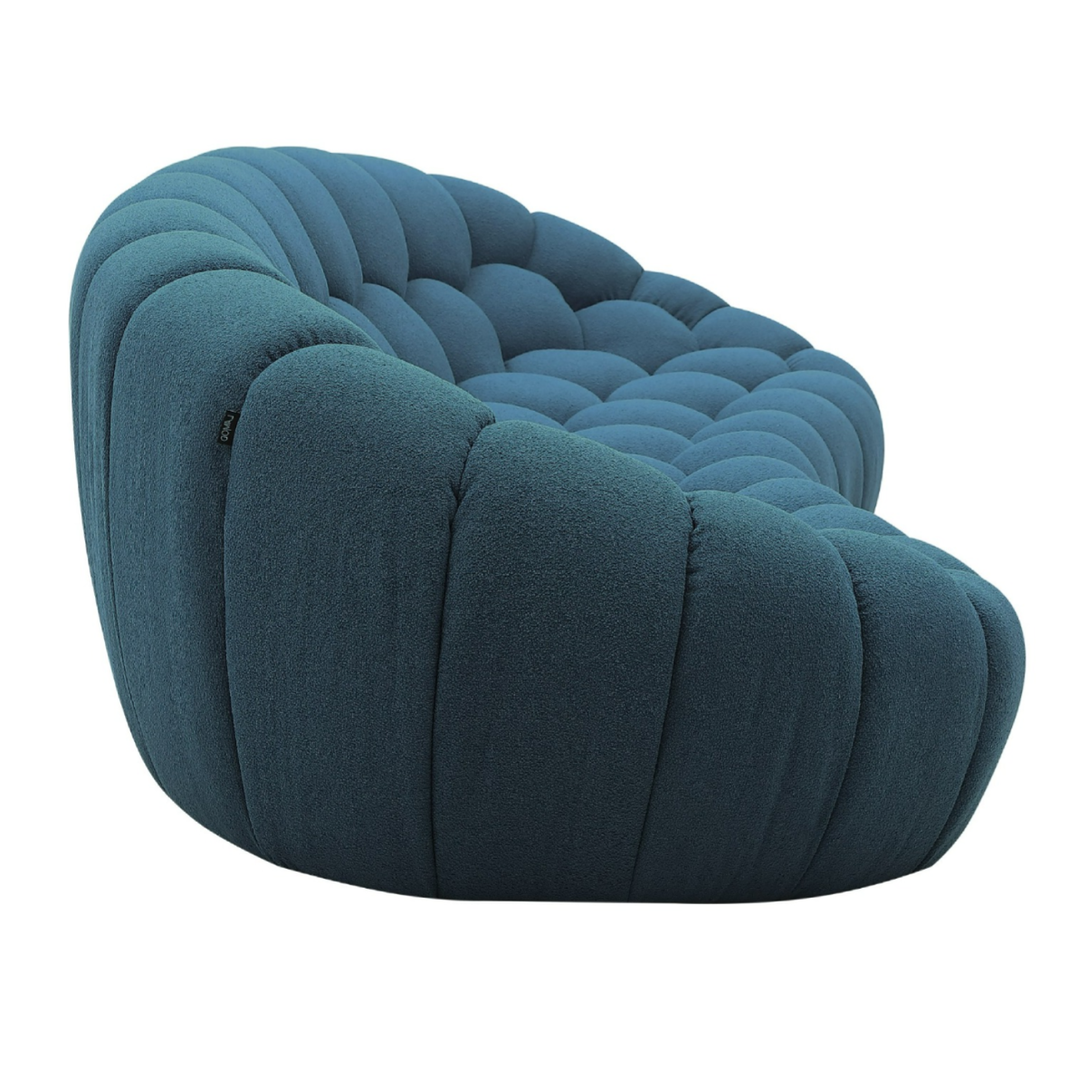Yolonda - Modern Curved Dark Teal Fabric Sofa by VIG Furniture - View 7