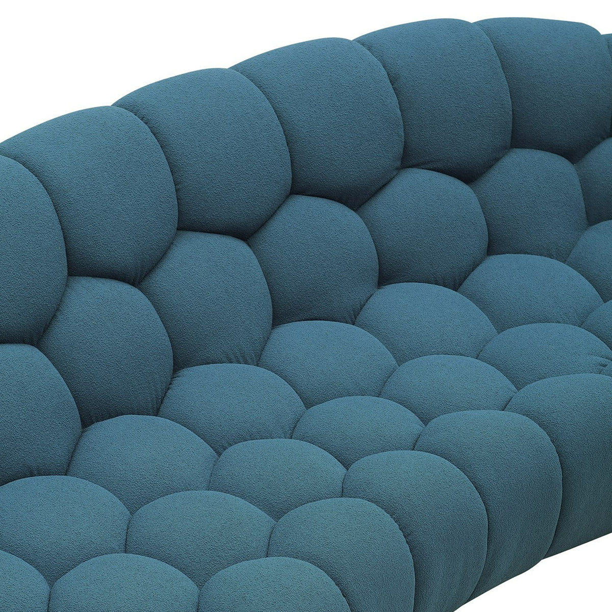 Yolonda - Modern Curved Dark Teal Fabric Sofa by VIG Furniture - View 4
