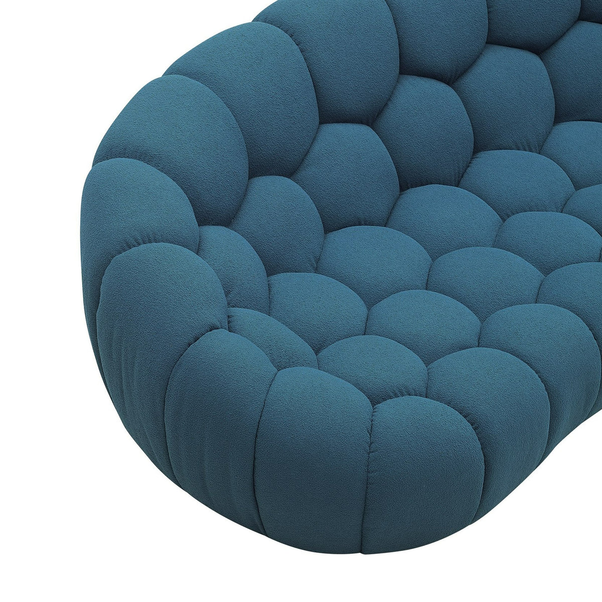 Yolonda - Modern Curved Dark Teal Fabric Sofa by VIG Furniture - View 3