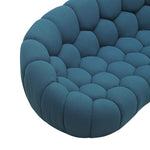 Yolonda - Modern Curved Dark Teal Fabric Loveseat by VIG Furniture - View 3