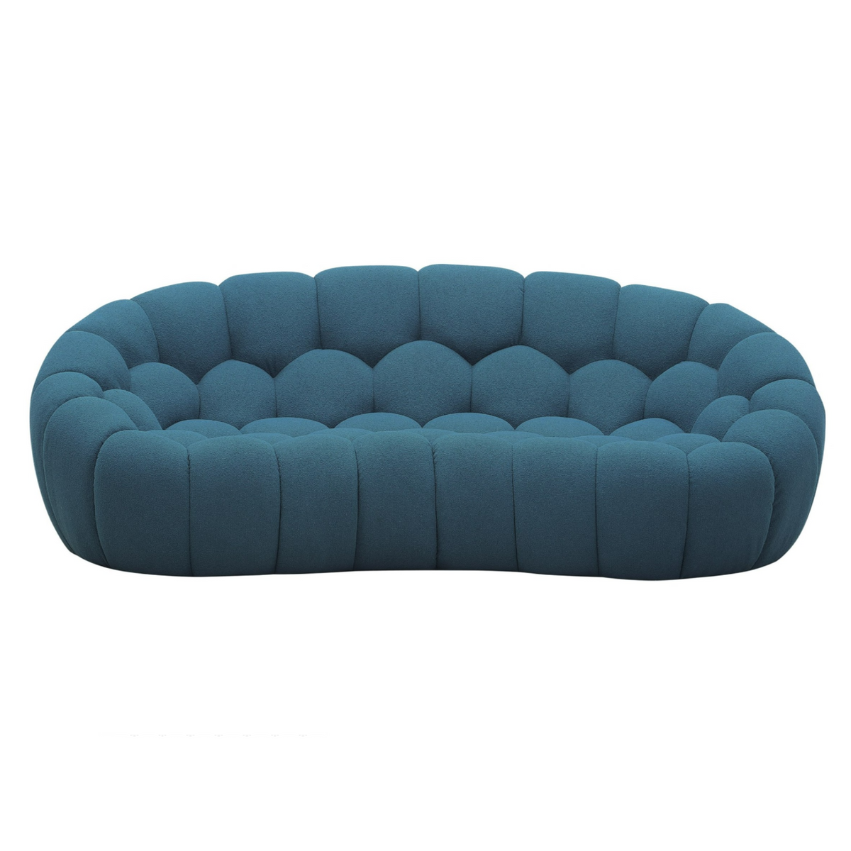 Yolonda - Modern Curved Dark Teal Fabric Loveseat by VIG Furniture - View 1