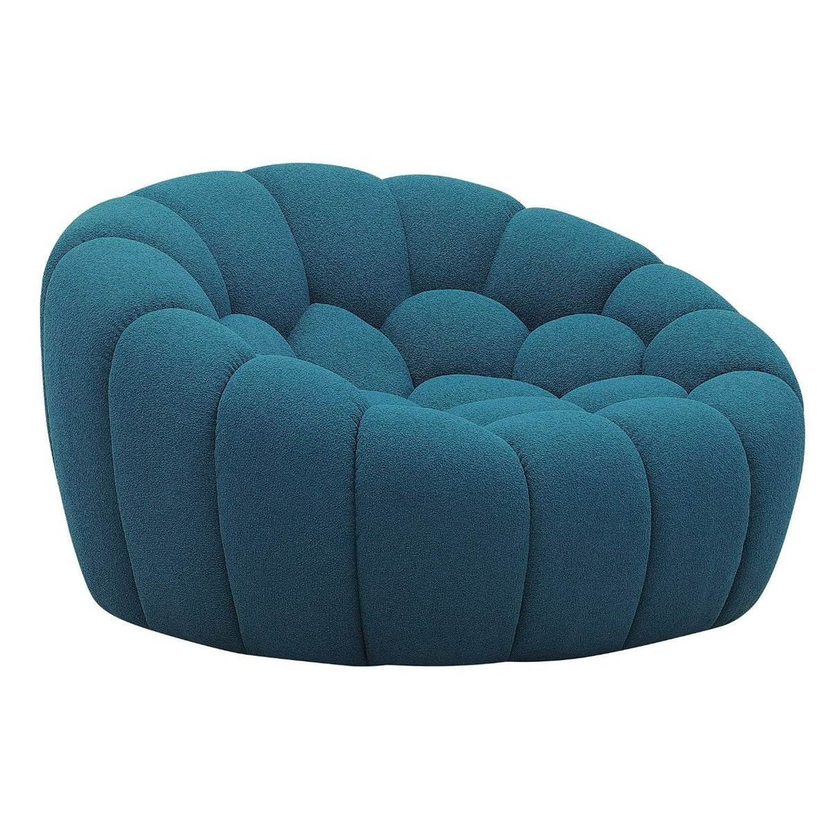Yolonda - Modern Curved Dark Teal Fabric Chair by VIG Furniture - View 1