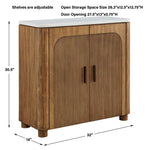 Mebarak - Reeded 2 Door Cabinet - Bronze,White,Woodtone