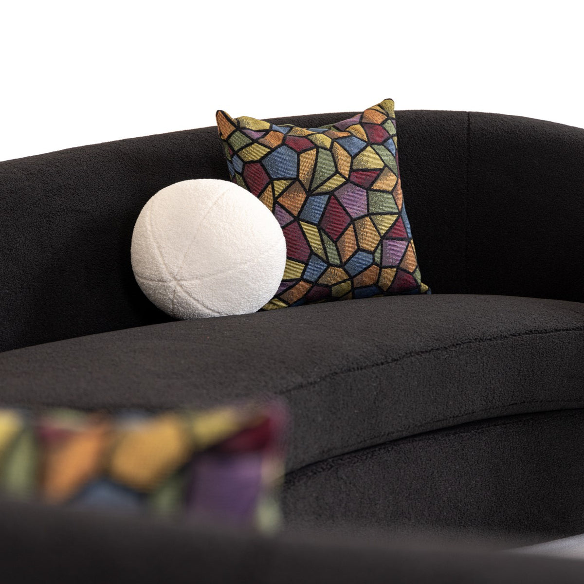 Kilmer Modern Black Curved Fabric Sectional Sofa by VIG Furniture - View 7
