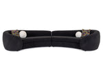 Kilmer Modern Black Curved Fabric Sectional Sofa by VIG Furniture - View 3