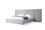 Athena - Modern Light Grey Linen + Gold Bed by VIG Furniture - View 2