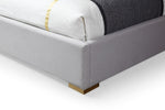 Athena - Modern Light Grey Linen + Gold Bed by VIG Furniture - View 3