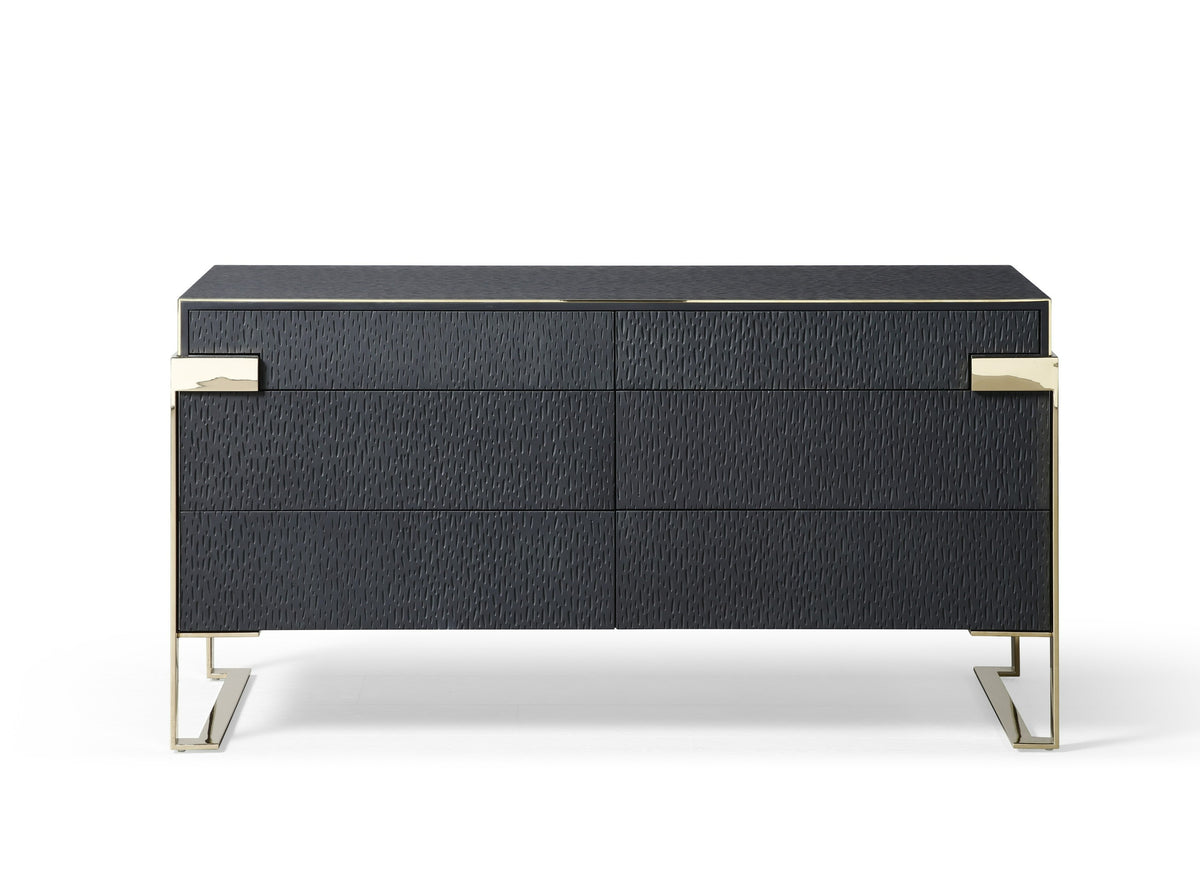 Athena & Rothsay - Modern Grey Fabric + Wenge + Gold Bedroom Set by VIG Furniture - View 12