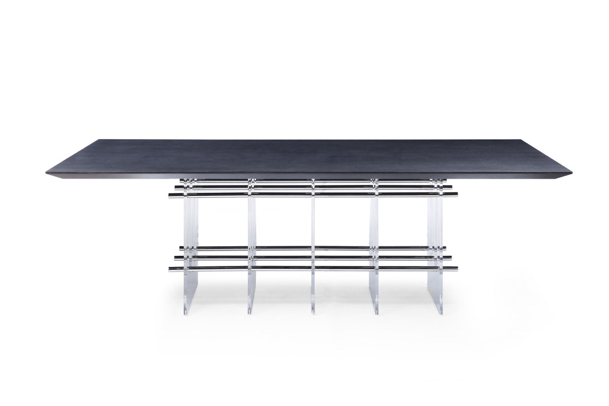 Inverness - Contemporary Black Oak + Acrylic Dining Table by VIG Furniture - View 8