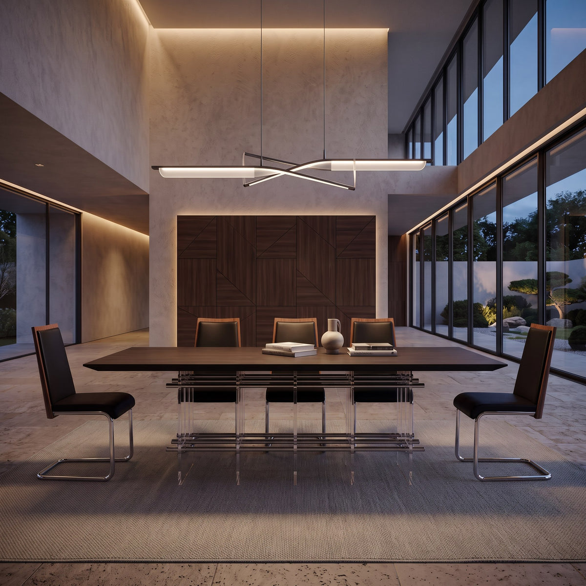 Inverness - Contemporary Black Oak + Acrylic Dining Table by VIG Furniture - View 15