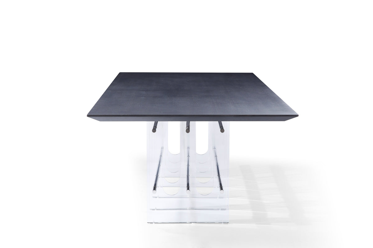 Inverness - Contemporary Black Oak + Acrylic Dining Table by VIG Furniture - View 3