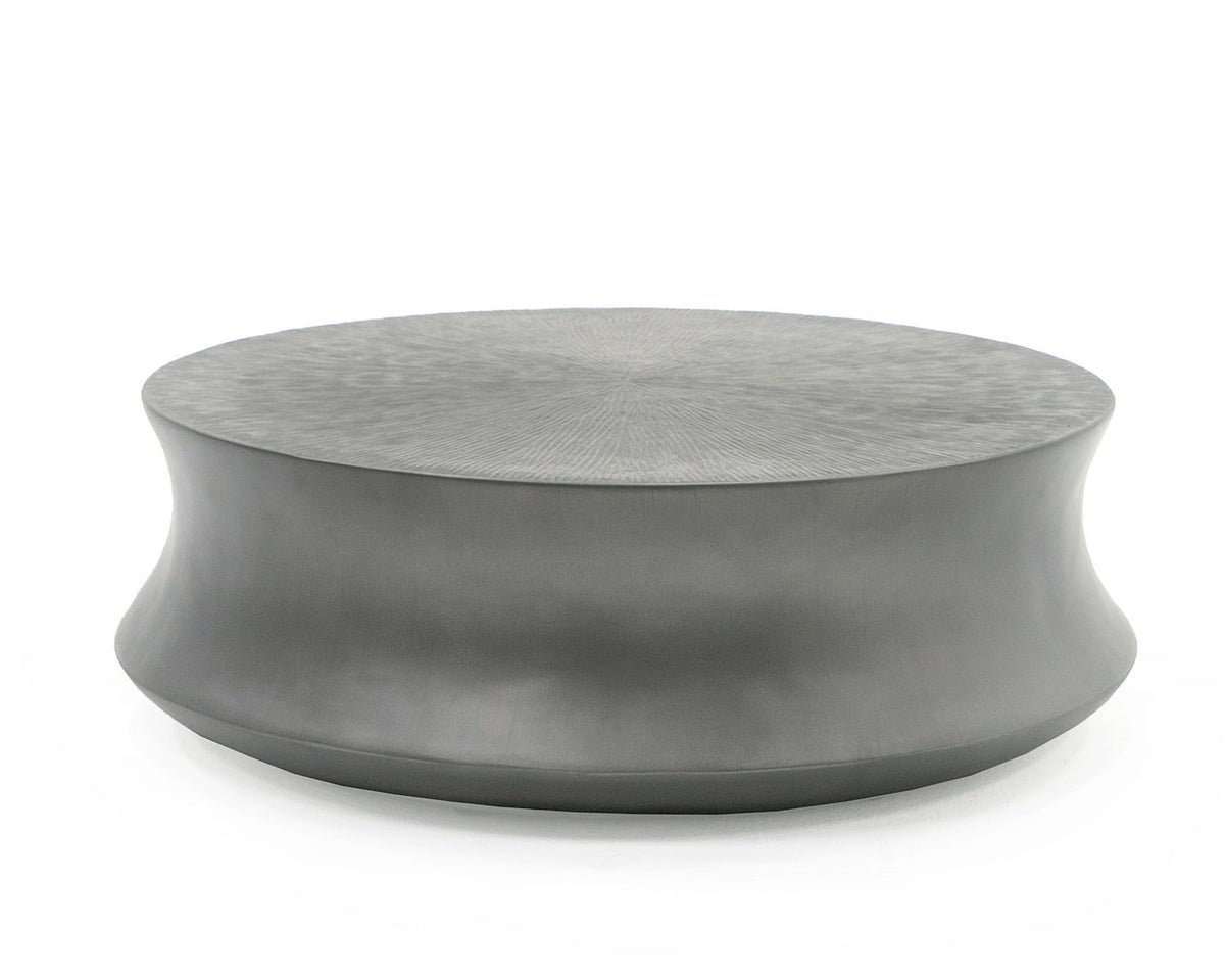 Airdrie - Modern Antique Grey Small Round Coffee Table by VIG Furniture - View 3