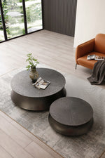 Airdrie - Modern Antique Grey Round Coffee Table Set by VIG Furniture - View 1