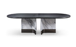 Renfew - Modern Black Oak + Faux Marble Oval Dining Table by VIG Furniture - View 7