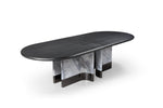Renfew - Modern Black Oak + Faux Marble Oval Dining Table by VIG Furniture - View 2
