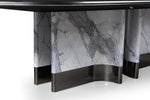 Renfew - Modern Black Oak + Faux Marble Oval Dining Table by VIG Furniture - View 4