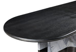 Renfew - Modern Black Oak + Faux Marble Oval Dining Table by VIG Furniture - View 3