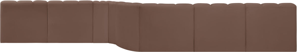 Arc - Faux Leather 8 Piece Curved Modular Sofa