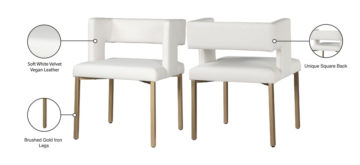 Caleb - Dining Chair with Gold Legs (Set of 2)