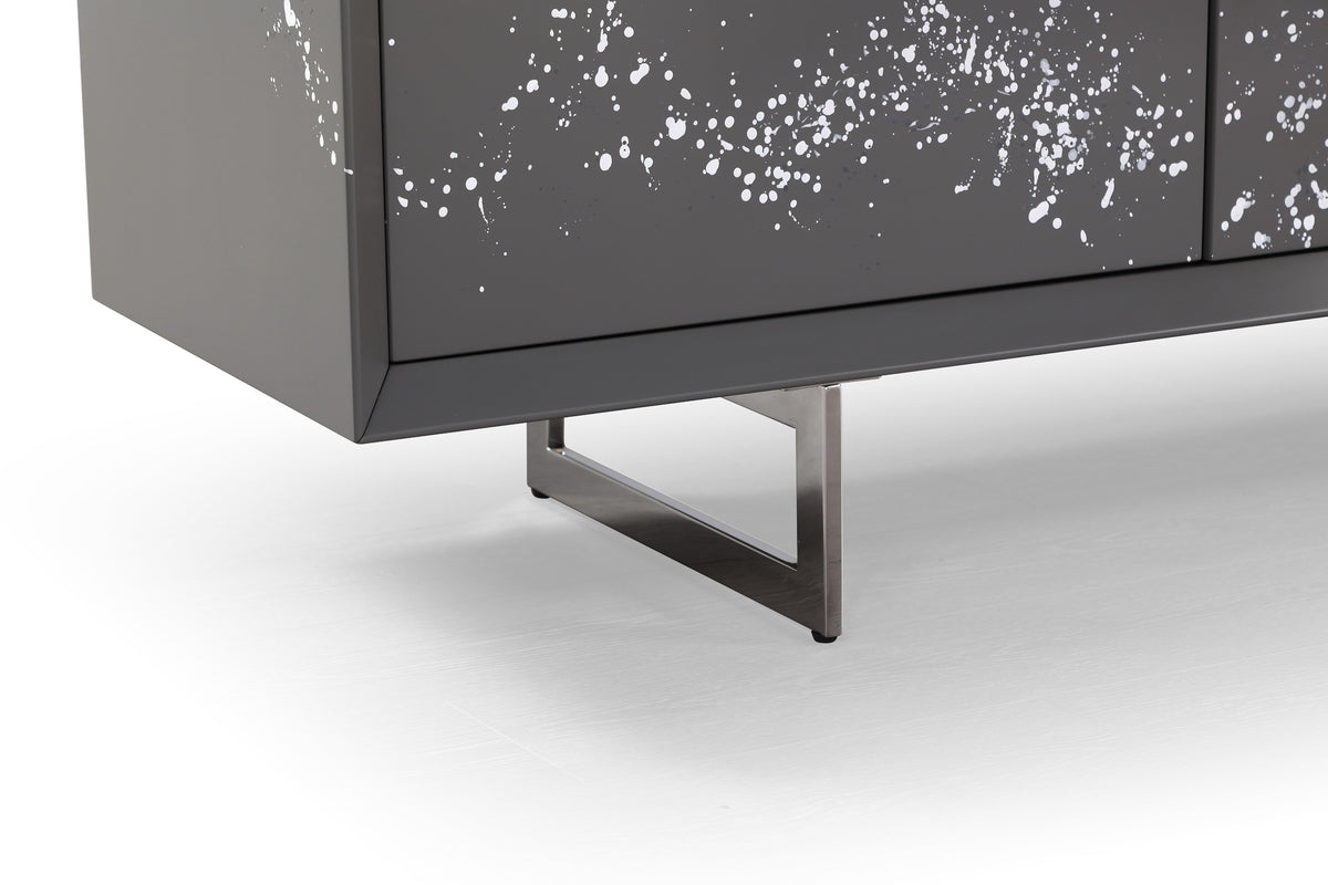 Hawick - Contemporary Dark Grey + Abstract White Paint Buffet by VIG Furniture - View 6