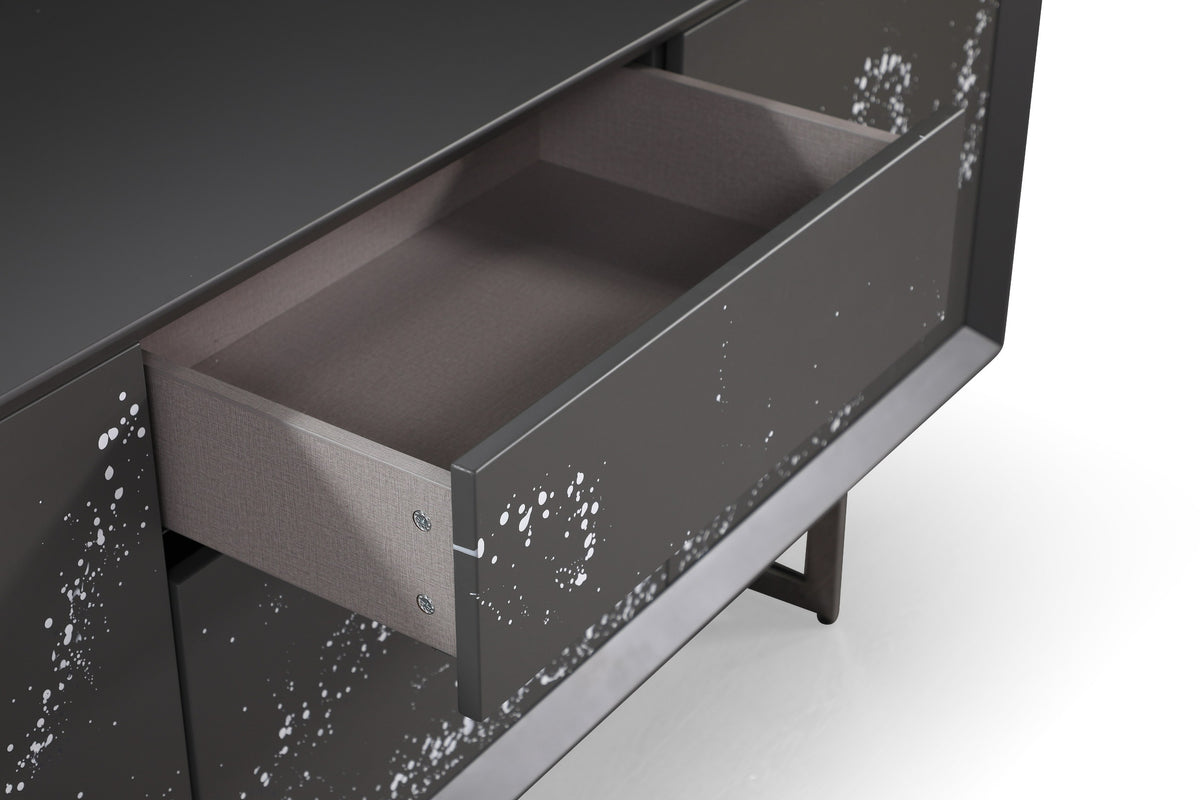 Hawick - Contemporary Dark Grey + Abstract White Paint Buffet by VIG Furniture - View 5