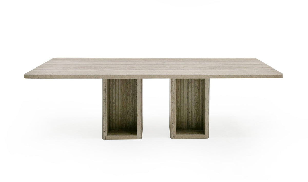 Roma - Modern Travertine Rectangular Dining Table by VIG Furniture - View 5