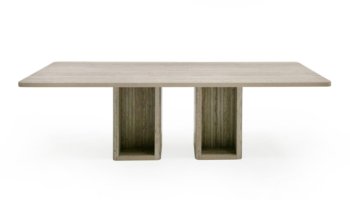 Roma - Modern Travertine Rectangular Dining Table by VIG Furniture - View 6