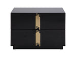 Token - Modern Black + Gold Wide Nightstand by VIG Furniture - View 2