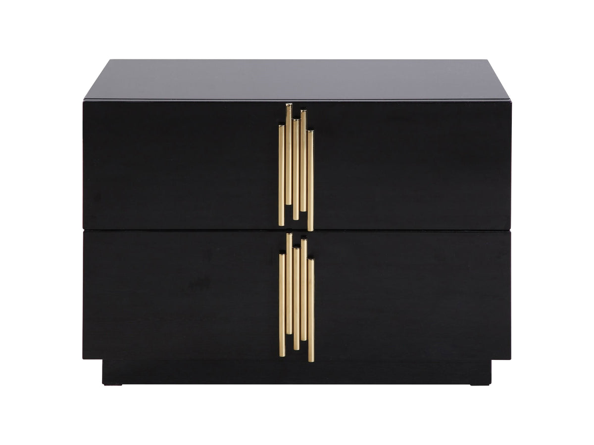 Token - Modern Black + Gold Wide Nightstand by VIG Furniture - View 2