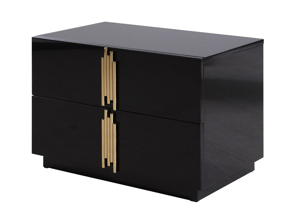 Token - Modern Black + Gold Wide Nightstand by VIG Furniture - View 3