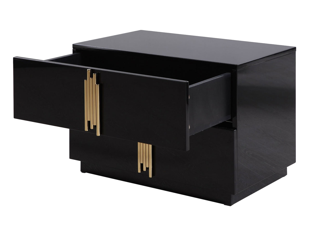 Token - Modern Black + Gold Wide Nightstand by VIG Furniture - View 4