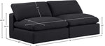 Comfy - Linen Modular Armless Sofa 2 Seats